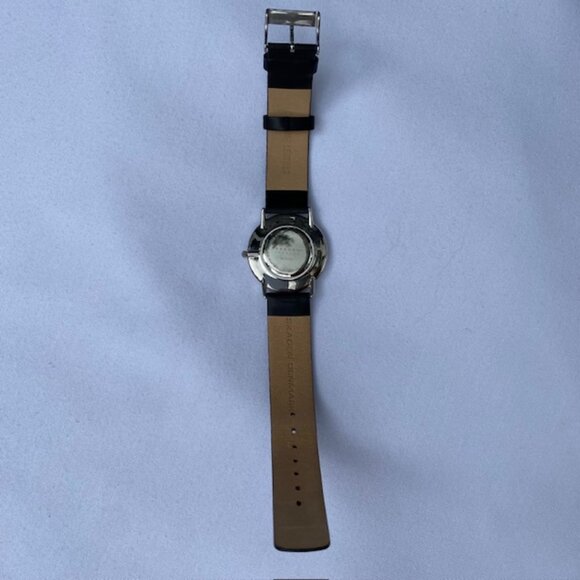 Skagen Mens Watch Minimalist Design Genuine Black Leather Strap (Unisex) - Picture 2 of 4